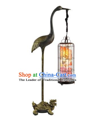Asian China Handmade Crane Floor Lanterns Traditional Chinese Ancient Lamp Printing Palace Lantern