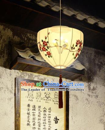 China Handmade Lantern Traditional Painting Flowers Hanging Lanterns Palace Ceiling Lamp