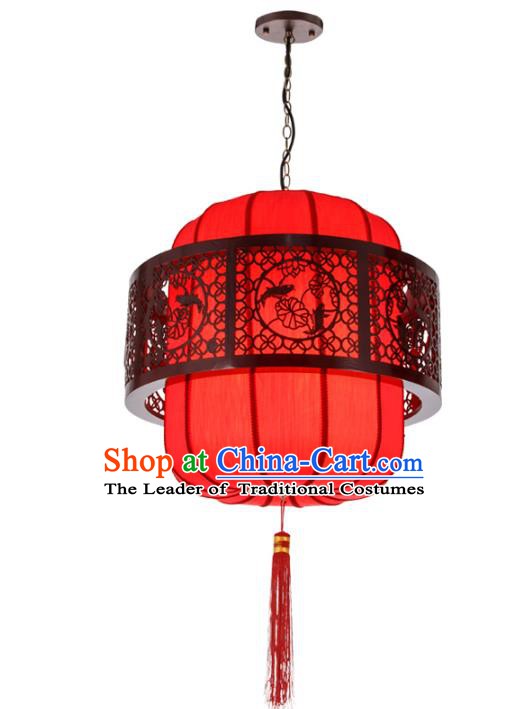 Asian China Handmade Wood Carving Lantern Traditional Ancient Ceiling Lamp New Year Palace Lanterns