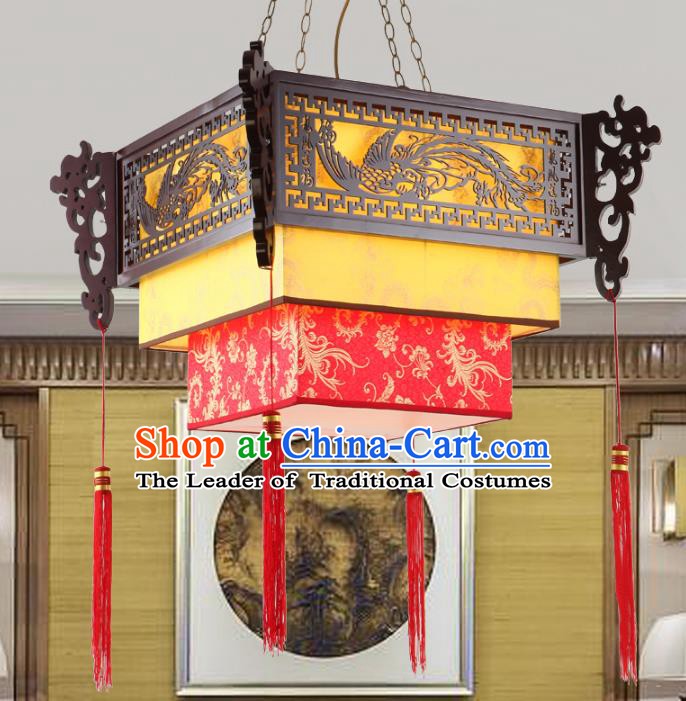 Chinese Handmade Wood Lantern Traditional Palace Parchment Hanging Ceiling Lamp Ancient Lanterns