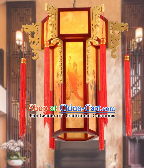 Chinese Handmade Printing Beauty Hanging Lantern Traditional Palace Ceiling Lamp Ancient Lanterns