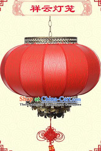Chinese Handmade Palace Auspicious Clouds Lanterns Traditional New Year Red Hanging Lantern
