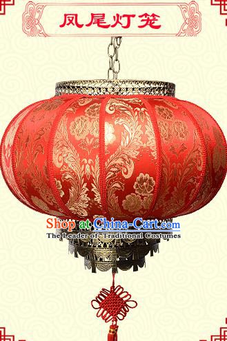 Chinese Handmade Palace Phoenix Flower Lanterns Traditional New Year Red Hanging Lantern