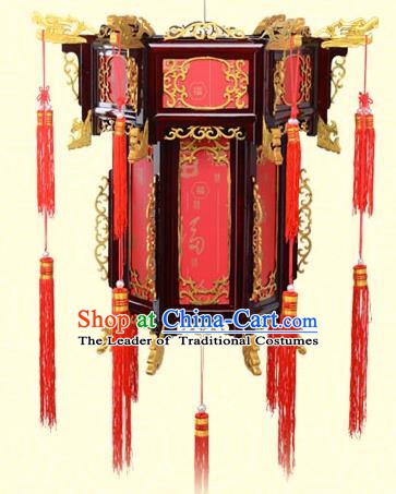 Chinese Handmade Red Fu character Palace Lanterns Traditional New Year Hanging Lantern