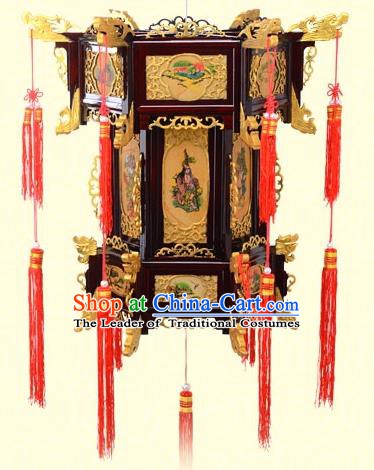 Chinese Handmade Eight immortals Golden Palace Lanterns Traditional New Year Hanging Lantern