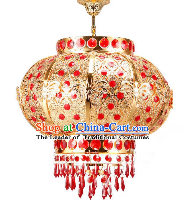 Chinese Ancient Handmade Golden Palace Lanterns Traditional Hanging Lantern