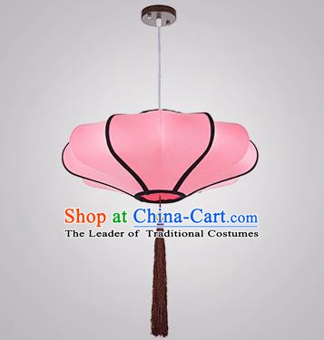 Chinese Classical Handmade Pink Palace Lanterns Traditional Hanging Lantern Ancient Ceiling Lamp