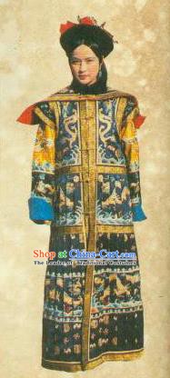 Chinese Ancient Qing Dynasty Empress Dowager Cixi Dress Historical Costume for Women