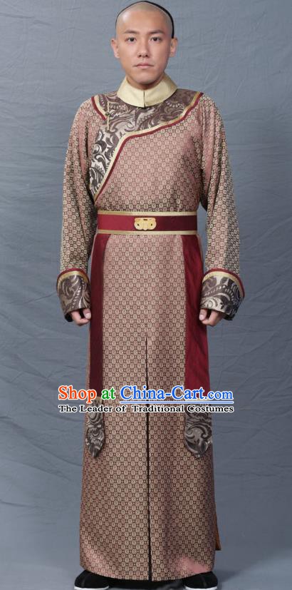 Chinese Qing Dynasty Prince Replica Costumes Ancient Manchu Historical Costume for Men