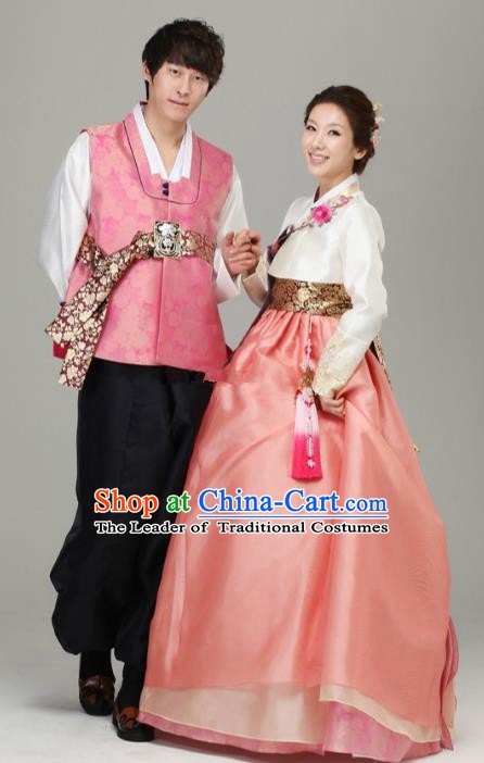 Korean Traditional Garment Palace Hanbok Fashion Apparel Bride and Bridegroom Costumes