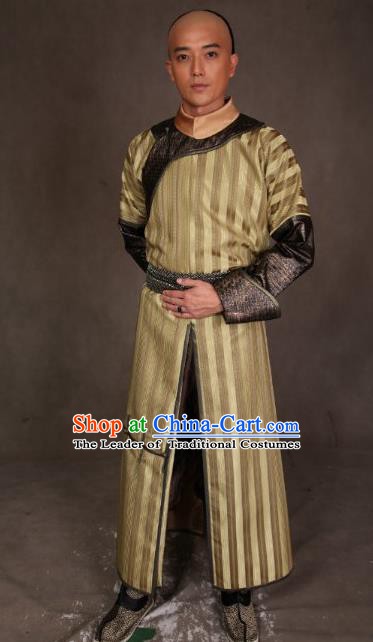 Chinese Ancient Qing Dynasty Manchu Nobility Childe Clothing Prince of Qianlong Embroidered Costume for Men