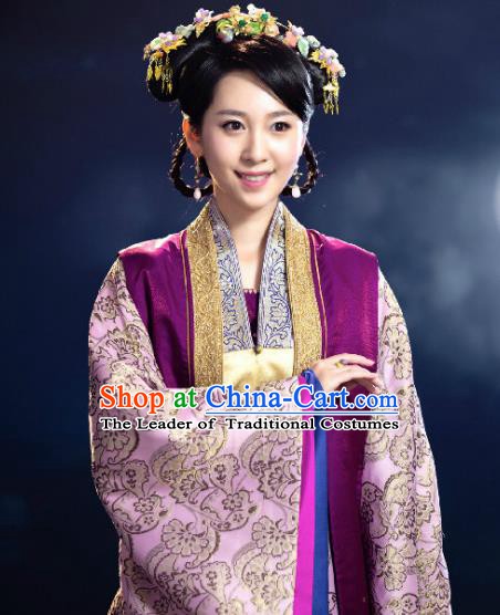 Chinese Ancient Palace Lady Costume Ming Dynasty Princess Consort Ning Embroidered Dress for Women