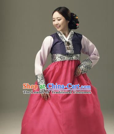 Top Grade Korean Traditional Hanbok Blouse and Red Dress Fashion Apparel Costumes for Women