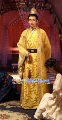 Traditional Chinese Ming Dynasty Ancient Emperor Ying Zhu Qizhen Costume Dragon Robe for Men
