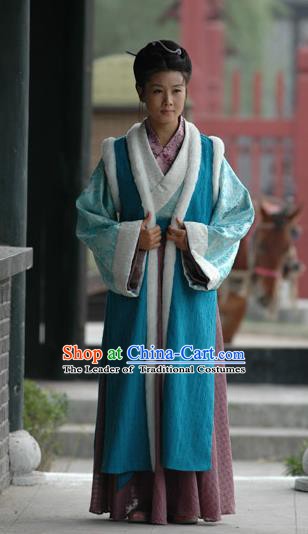 Chinese Ancient Song Dynasty Poetess Litterateur Li Qingzhao Replica Costume for Women