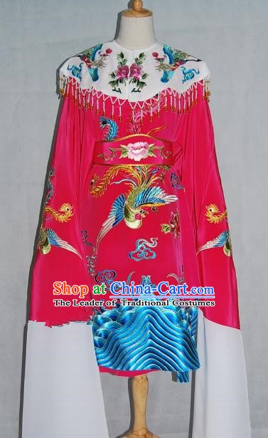China Traditional Beijing Opera Actress Rosy Costume Chinese Peking Opera Embroidered Dress