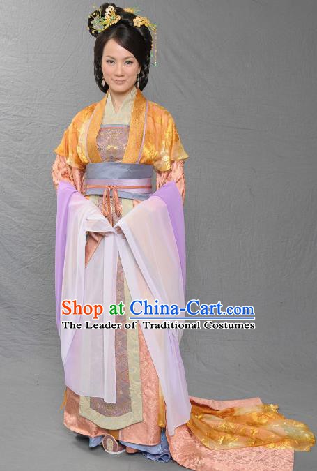 Chinese Song Dynasty Imperial Consort of Zhao Yun Embroidered Dress Ancient Palace Replica Costume for Women