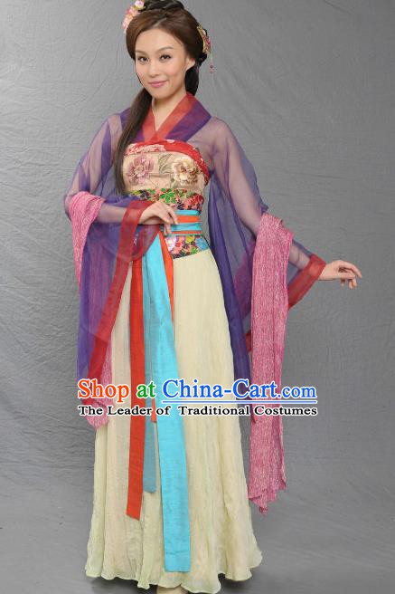 Chinese Song Dynasty Queen Embroidered Dress Ancient Palace Lady Replica Costume for Women