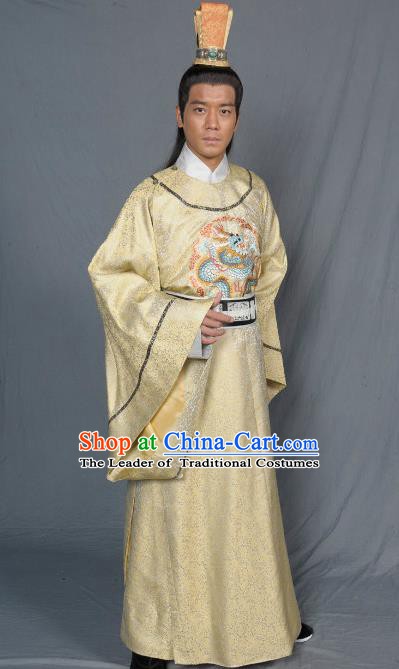 Chinese Song Dynasty Emperor Clothing Ancient Majesty Replica Costume for Men