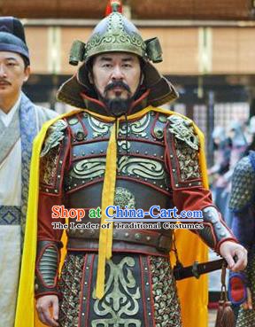 Chinese Song Dynasty Emperor Zhao Kuangyin Clothing Helmet and Armour for Men