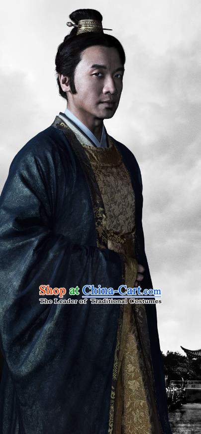 Chinese Ancient Song Dynasty Politician Jia Sidao Replica Costume for Men