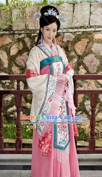 Chinese Ancient Song Dynasty Palace Princess Embroidered Replica Costume for Women