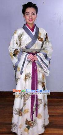 Chinese Ancient Song Dynasty Female Embroider Embroidered Replica Costume for Women