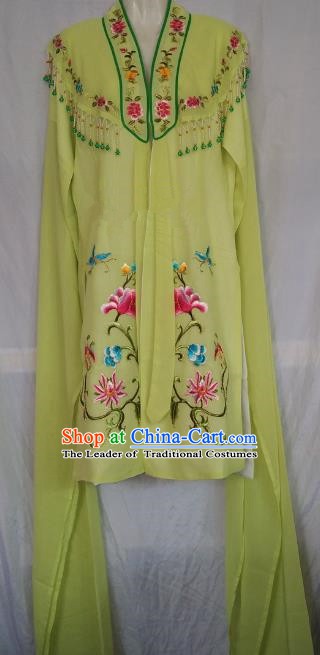 China Traditional Beijing Opera Actress Embroidered Green Cloak Chinese Peking Opera Princess Costume