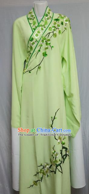 China Beijing Opera Embroidered Plum Blossom Light Green Robe Chinese Traditional Peking Opera Scholar Costume for Adults