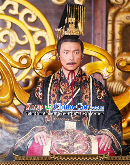 Traditional Chinese Tang Dynasty Rui Emperor Li Xian Hanfu Replica Costume for Men