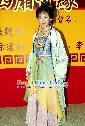 Chinese Traditional Tang Dynasty Novel Romance of the West Chamber Nobility Lady Cui Yingying Dress Replica Costume for Women