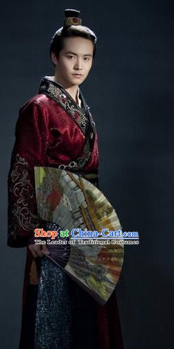 Traditional Chinese Tang Dynasty Swordsman Nobility Childe Wang Yuanfang Replica Costume for Men