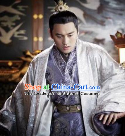 Traditional Chinese Tang Dynasty Gao Emperor Li Zhi Embroidered Replica Costume for Men