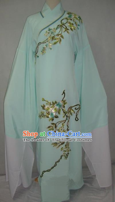 China Beijing Opera Lang Scholar Niche Costume Light Green Embroidered Robe for Adults