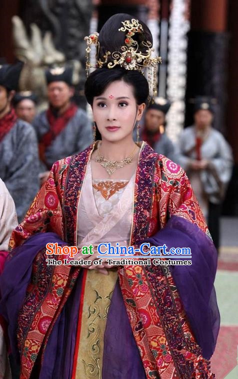 Chinese Traditional Tang Dynasty Palace Princess Tai Ping Replica Costume for Women