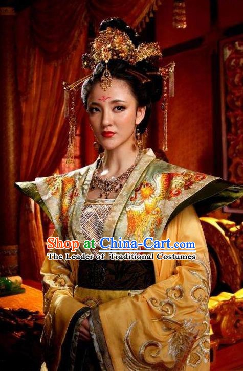 Chinese Ancient Tang Dynasty Imperial Consort Embroidered Dress Empress Replica Costume for Women