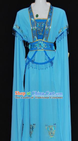Traditional China Beijing Opera Actress Blue Dress Chinese Peking Opera Diva Costume