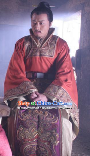 Chinese Ancient Emperor Taizong of Tang Dynasty Li Shimin Embroidered Replica Costume for Men