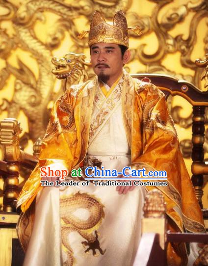 Chinese Ancient Emperor Gaozong of Tang Dynasty Li Zhi Embroidered Replica Costume for Men