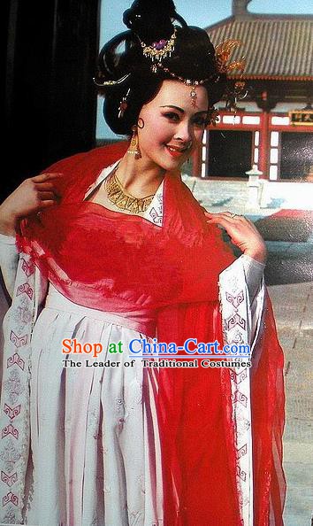 Chinese Ancient Tang Dynasty Consort Yang Dress Palace Lady Replica Costume for Women