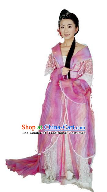 Chinese Ancient Tang Dynasty Imperial Princess Embroidered Hanfu Dress Replica Costume for Women