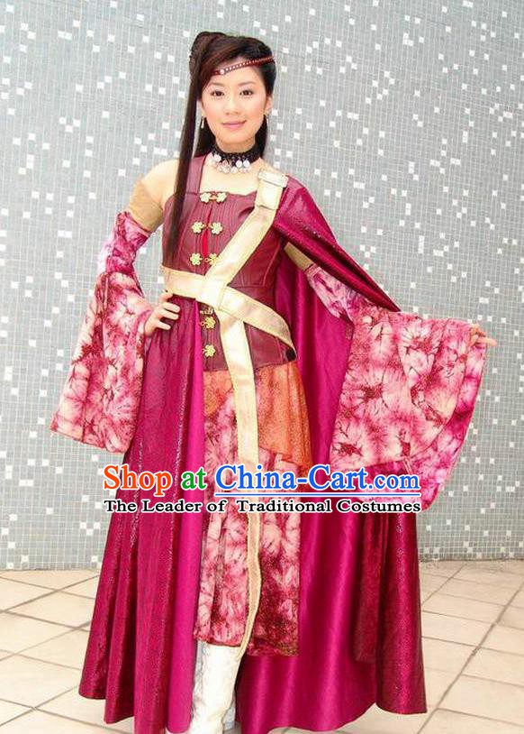 Ancient Chinese Tang Dynasty Swordswoman Hanfu Dress Replica Costume for Women