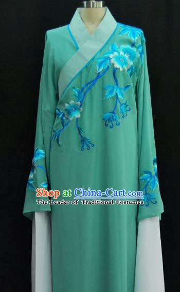 Traditional Chinese Beijing Opera Embroidered Water Sleeve Robe Peking Opera Niche Blue Costume for Adults