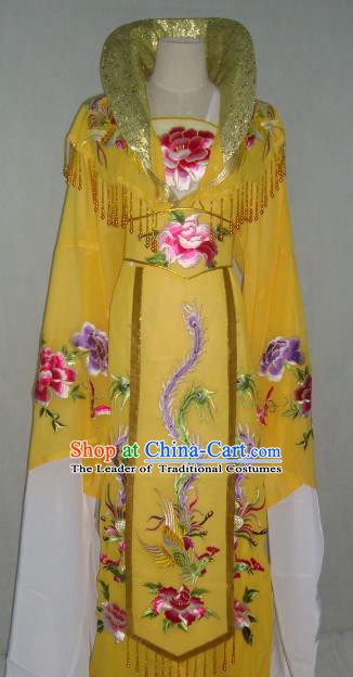 Top Grade Chinese Beijing Opera Actress Costume China Peking Opera Imperial Empress Yellow Dress