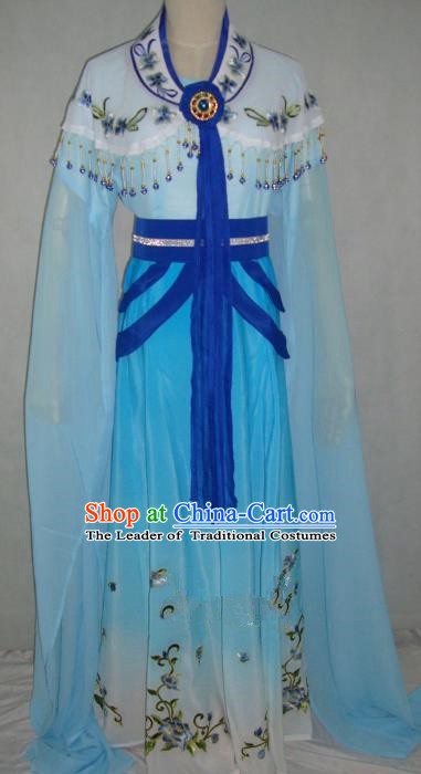 Top Grade Chinese Beijing Opera Princess Costume China Professional Peking Opera Blue Dress