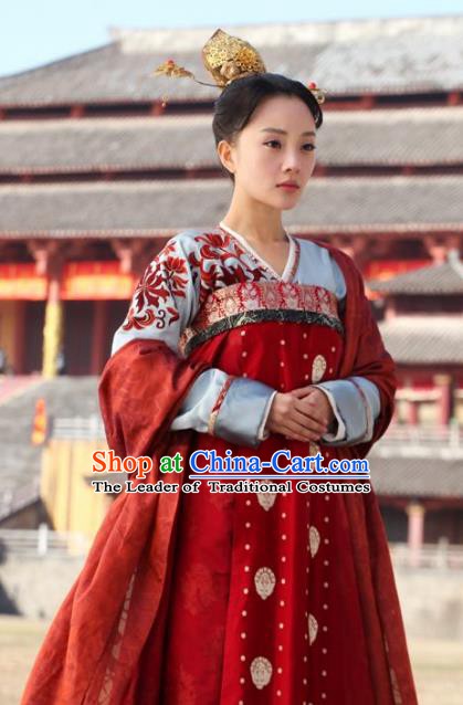 Chinese Ancient Tang Dynasty Princess Chuyun Hanfu Dress Historical Costume for Women