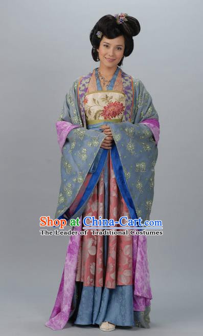 Chinese Ancient Tang Dynasty Dowager Hanfu Dress Historical Costume for Women