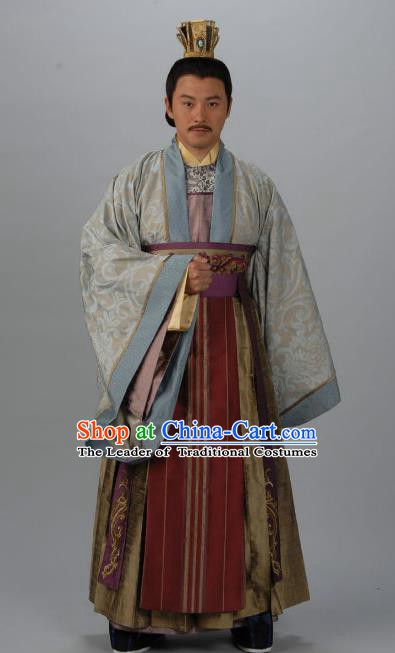 Chinese Ancient Tang Dynasty Emperor Zhongzong Li Xian Replica Costume for Men