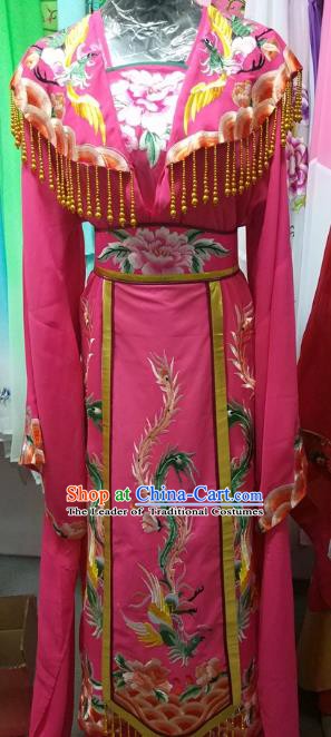 Top Grade Chinese Beijing Opera Diva Water Sleeve Rosy Dress China Peking Opera Empress Embroidered Costume