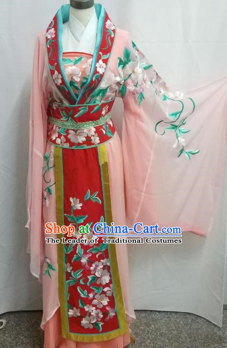 Top Grade Chinese Beijing Opera Diva Pink Dress China Peking Opera Princess Embroidered Costume